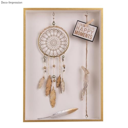 Rayher Hobby Rayher 62817000 Holz-Rahmen mit Holz-Rückwand, 36x25 cm, Tiefe 5 cm, mit Kordel, Aufhänger, Schrauben, Klammern für Dekorationen, ohne Glas, Beige, Groß