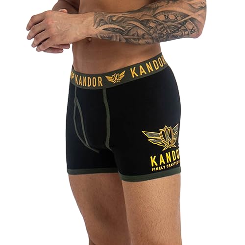 Kandor mens boxers – boxer shorts for men multipack of 5 comfortable stretch cotton men’s underwear trunks, colourful & black underpants, multi pack man briefs CAMOBEE (S,Camobee Pack A) - Image 5