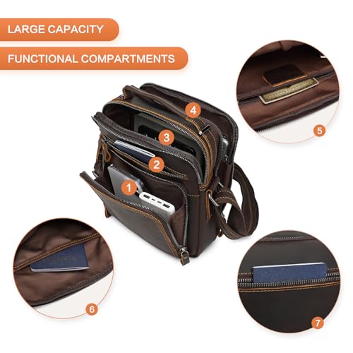 Vintage Leather Mens Purse Small Crossbody Messenger Bags for Men Shoulder Satchel Handbags for Travel and Work3