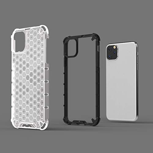 Image of Glasgow | for Apple iPhone 11 Pro Honeycomb Pattern Back Case Cover for Apple iPhone 11 Pro with 4 Bumper Corners and Military Grade Protection - Transparent