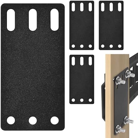 Pehciroe 4PcsE Track Plate Bracket, Heavy Duty X-Track Backing Plate, E-Track Accessories for E Track Rail Installation Black Cover