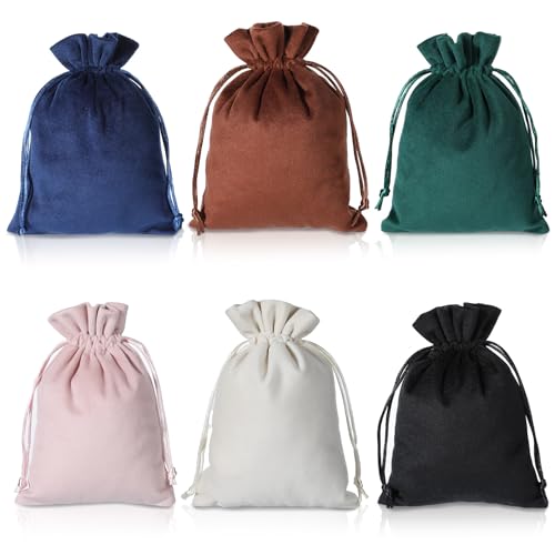 Bremorou - Bremorou Dice Bag Soft Velvet Gift Bags 7 X 5 Inches Velvet Drawstring Pouches Small Drawstring Pouch For Dice Tarot Rune Jewelry Crystal Storage Enthusiasts Hand Gift Bags 6 Colors