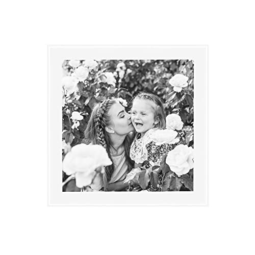 Snapezo Lot de 3 Cadre Instagram 20x20 cm Blanc, Profil Aluminium, Cadre Snap à Chargement Frontal Cover