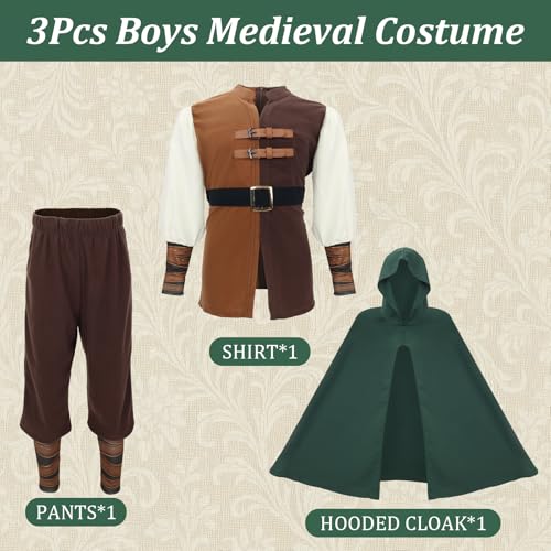 Image of Boys Medieval Renaissance Costumes Kids Pirate Viking Outfit for Halloween