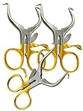 Peiatric Gelpi Retractor 3.5' Self-Retaining with Lock Ratcheting Mechanism Gold Rings Veterinary Retractor - German Stainless Steel (3)