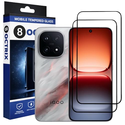 Image of Military-Grade Tempered Glass Screen Protector Compatible for iQOO 15 with Edge to Edge Coverage - Case Friendly, Anti-Scratch & Bubble-Free Installation Kit (Pack Of 2)