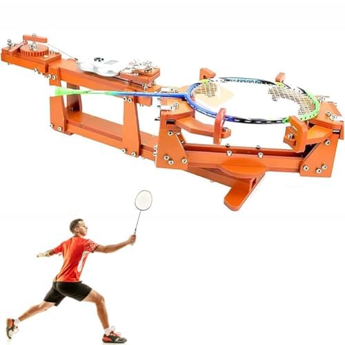 Incordatrice per racchetta da badminton con sistema fisso a 6 punti, verricello da 27,2 kg, rotazione giradischi, include strumenti e accessori per corde professionali