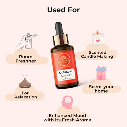 Image of Oakmoss Essential Oil (Evernia prunastri) Pure | Non-Sticky | Non-Greasy | Lightweight | Men & Women | All Skin Types | Steam Distilled 30ml (1 oz)