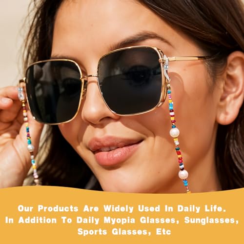 Ymapinc 40Pcs Eye Glasses Chains for Women Connector, Eyeglass Chain Ends Around Neck Holders Replacement Ring Anti Slip Straps for Reading Strap Loop Stylish DIY - Rubber