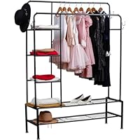 ComfyNex Heavy Duty Clothes Rail – Adjustable Chrome Metal Clothing Rack with Lockable Wheels – Collapsible Garment Rail for Bedroom, Storage, Retail Display Wardrobe