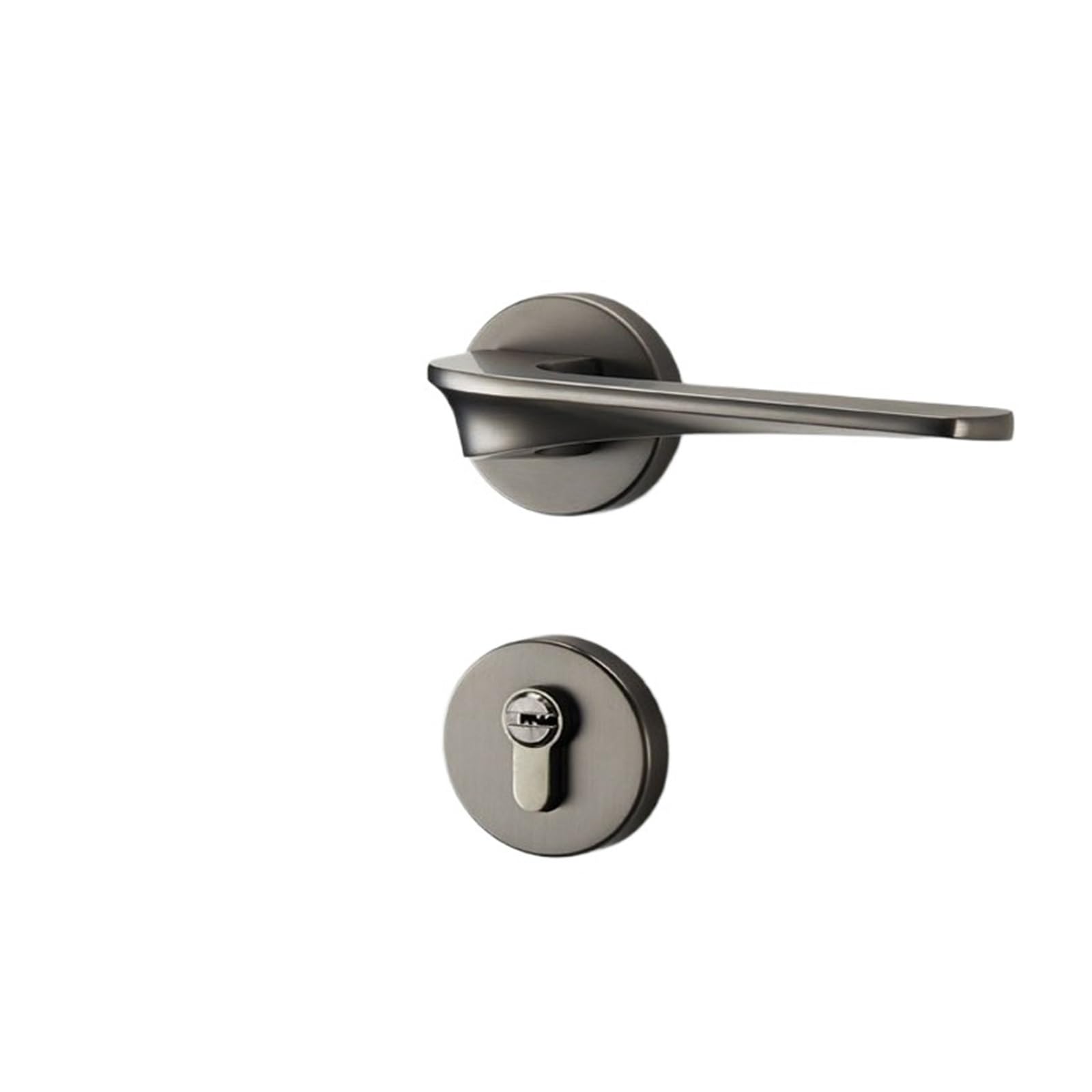 NYRXRYTCA Black Household zinc Alloy Mechanical Door Lock Bedroom Silent Magnetic Split Lock Furniture Hardware(Gray steel 7255 round magnetic)