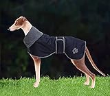 Geyecete Hunde Wintermäntel fur Windhund,Hundejacken mit plüschfutter,Wasserdichter Regenmantel Winddicht, Outdoor-Hundebekleidung mit Sicheren Reflexstreifen,fur mittel und große Hunde-Navy Blau-XS
