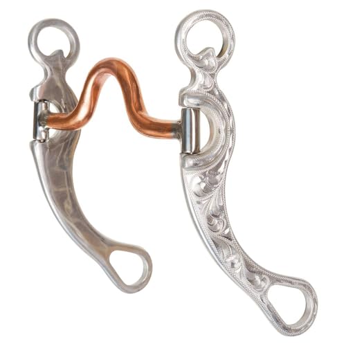 Schneiders Medium Port Copper Mouth Grazing Horse Bit with Engraved Cheeks | Balanced Control & Salivation Encouragement | Lightweight 8