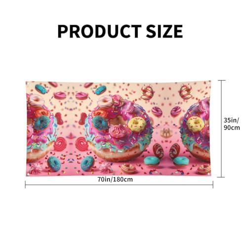 MINDBBDFJ Colorful Cupcake Donut Print Banners And Signs For Outdoor/Indoor,Personalized Banner Customizable Parties Halloween Banner (180x90cm) 5