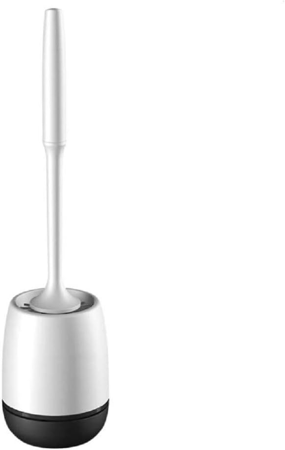 JSEIAJB White Toilet Brush and Holder Set, Silicone Bathroom Bowl, No Scratch Soft Cleaner