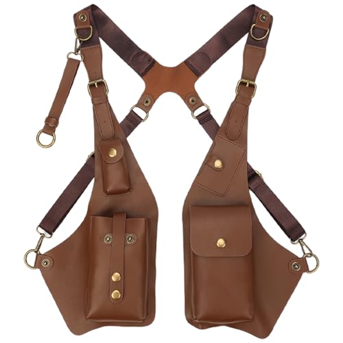 Bolso de hombro ajustable antirrobo NIDONE de cuero negro con multibolsillo