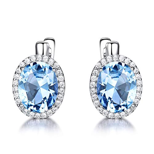 Boucles d'oreilles de mariage en argent et halo ovale pour une mariée rayonnante