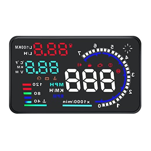 A8 Car Head up Display HUD 5.5" Dash Screen Projector OBD II OBD2 Auto Gauge RPM MPH Speedometer Warning Fuel Consumption Temperature Multiple-Color Bright KAOLALI