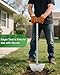 KYEEN-TOOLS Serrated Edger Lawn Tool - Half Moon Shovel with Softer T-Handle, Lawn Edger for Yard, Garden, Landscaping, Sidewalk, Cable Burial - Ergonomic Design, Rust-Proof, 38 in