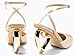 Coutgo Womens Kitten Heels Closed Pointed Toe Heart Heel Ankle Strap Satin Pumps Wedding Prom Dress Shoes,Champagne Gold,Size 8