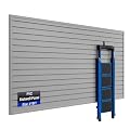 SMARTSTANDARD Heavy Duty PVC Slatwall Panels 4x8 ft, Interlocking Garage Wall Organizer System, Tool Board for Retail Display, Workshop & Home Storage - Gray