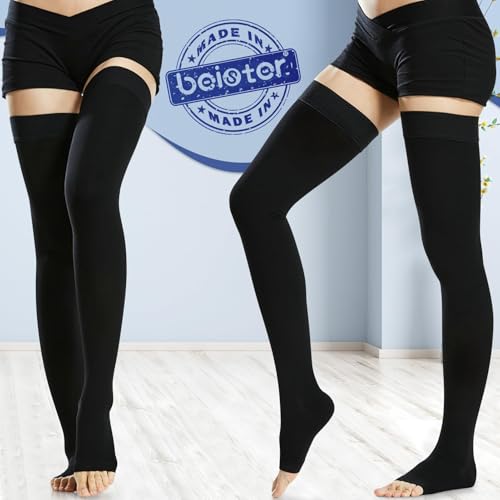 Beister BI-UW-002 1 Pair Medical Open Toe Thigh High Compression Stockings thumb #6