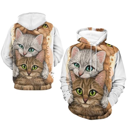 Sweatshirt pull Les Chatons De l'amour sweat à capuche chaud et manche longue taille S - 7