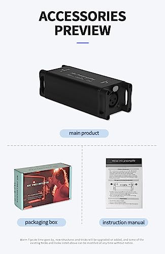Micfuns M11 Microphone Preamplifier,Mic Preamp, 25dB, Ultra-Clean Gain, Noise Reduction for Dynamic and Ribbon Mics