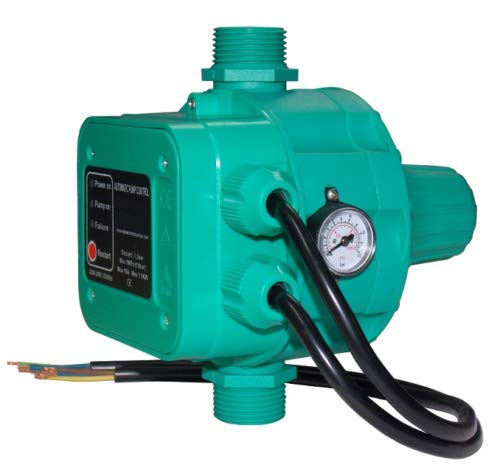 Preisvergleich Produktbild Druckschalter, 32mm Automatisch Pumpensteuerung Pumpenschalter Druckwächter mit LED-Anzeige, automatische Schutzfunktion für Pumpe, Strahlpumpe, Gartenpumpe, Wasserpumpe, ohne Kabel