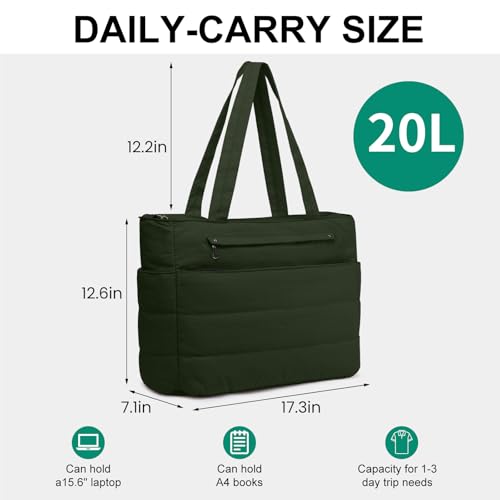 Bolso Tote para mujer ligero acolchado con almacenamiento miniatura 4