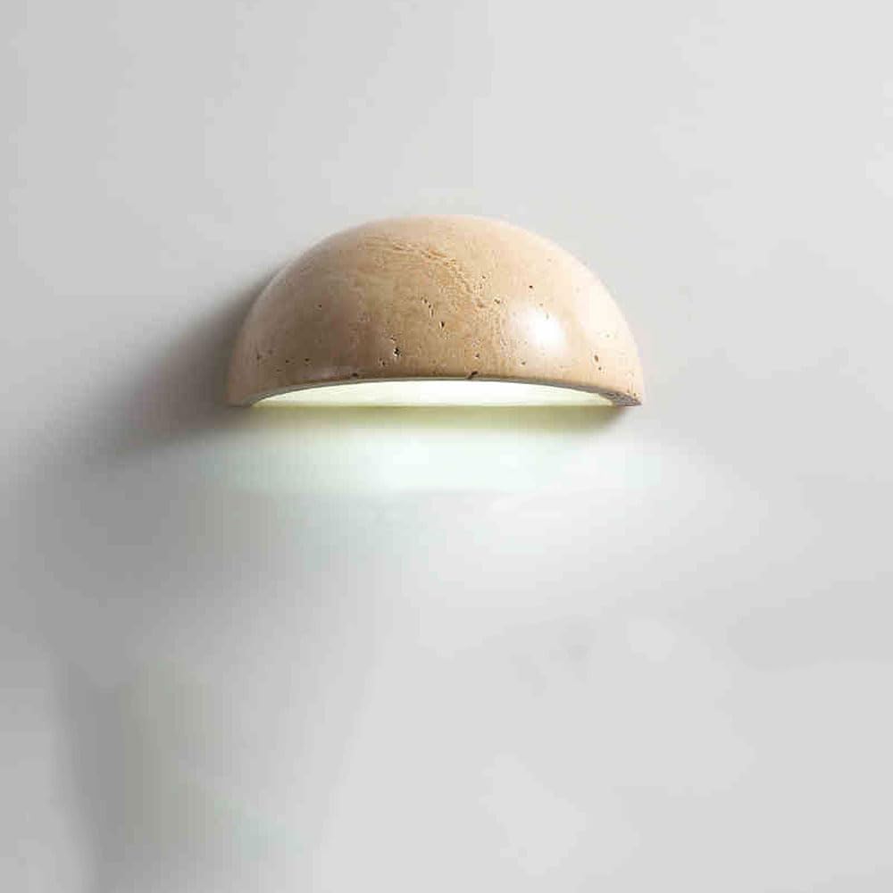 SXSCARKX Mid Century Travertine Wall Light Bedside Stone Reading Lamp Wabi Sabi Sconces G4 Socket Modern Farmhouse Mount Lighting Fixture Indoor Living Room For Entrance Corridor