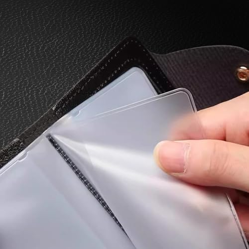 Black Leather Wallet, 26 Slots, Unisex Design，Minimalist Business Style3