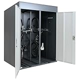 2er-Fahrradgarage HWC-H66b, Fahrradbox Fahrradunterstand abschließbar Metall 213x158x125cm - anthrazit/hellgrau