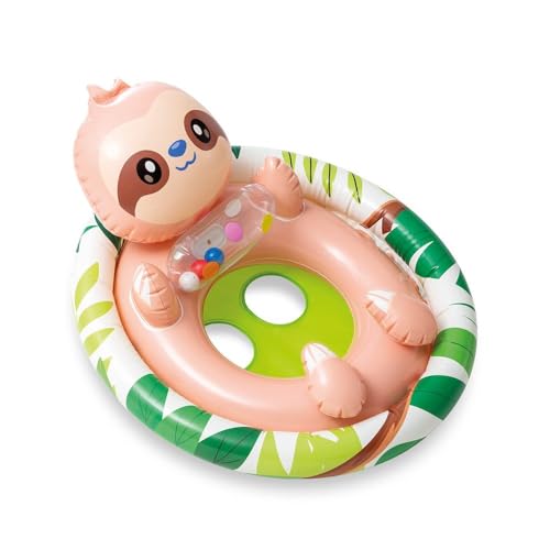 Image of Inflatable Kiddie Float | Water Baby Floater for Kids| Safe Anti-flip Diaper Style Swim Tube Rider| Swim Pool Tube for Toddlers|Multicolor Cute Swimming Pool Safety Seat (See-Me-Sit Seal)