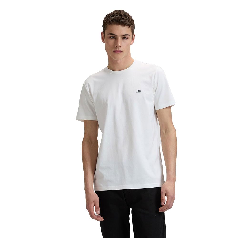 LEE - T Shirt Herren - Regular Fit - Ss Patch Logo Tee - Weiß