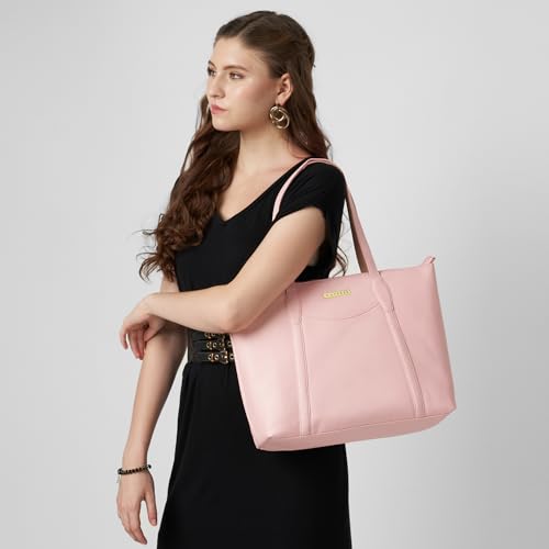 Image of Caprese Crystal 15.6-Inch Laptop Compatible Large Tote Bag for Women | Stylish, Durable, and Spacious with Multiple Compartment, Back Zipper Pocket for Work, Travel, and Everyday Use