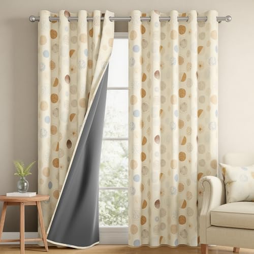 Image of Wakefit Printed Blackout Long Door Curtains 9 Feet | Set of 1 | Upto 99% Room Darkening | Double Layered Fabric | Thermal Insulated & Noise Reducing Curtains for Living Room & Home Decor | Graweave