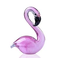 QFkris Glass Figurine, Hand Blown Glass Flamingo, Souvenir, Handmade Art Decor, Pink Flamingo