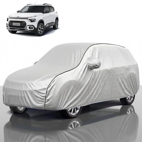 Image of Kayme Compatible with Silver Citron c3 Car Cover Waterproof Car Body Cover for All Weather Proof & Full Bottom Elastic, Triple Stitching with 100% Nail Proof Cover