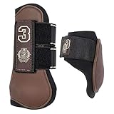  HV Polo 4er Set Sehnenschoner und Streichkappe Favouritas, Farbe:braun