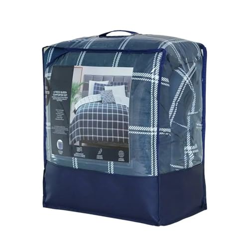 Ensemble de couette marine à carreaux en coton pour lit complet - 6