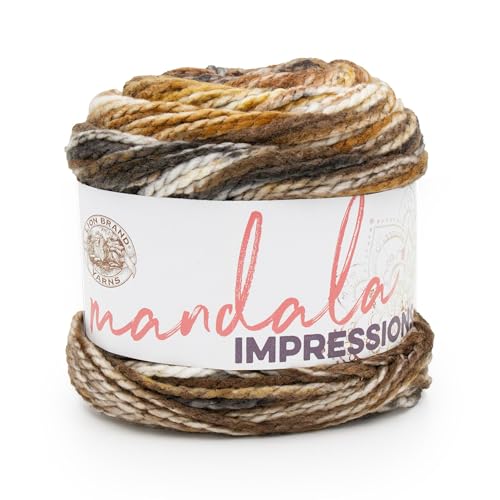 Image of Lion Brand Yarn Mandala Impressions, Multicolor Yarn for Knitting, Crochet and Crafting, Sandalwood, 1 Pack