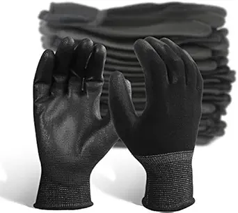 SAFEYURA Professional Safety work gloves Worker gloves for Industries Construction Mechanics Carpenter, Black -10 Pair