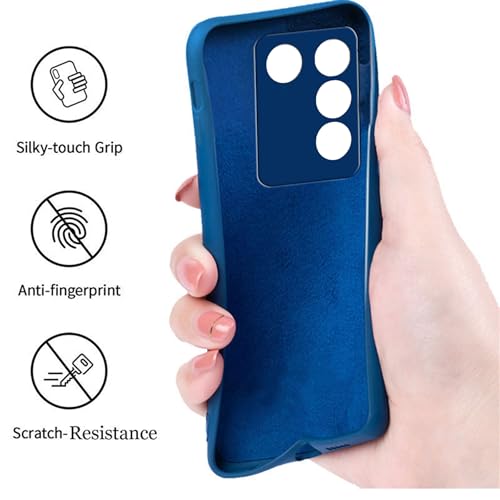 Image of A rtistque Liquid Silicone Back Cover Case for Vivo T3 5G Shockproof TPU Soft Flexible with Camera Protection - Blue