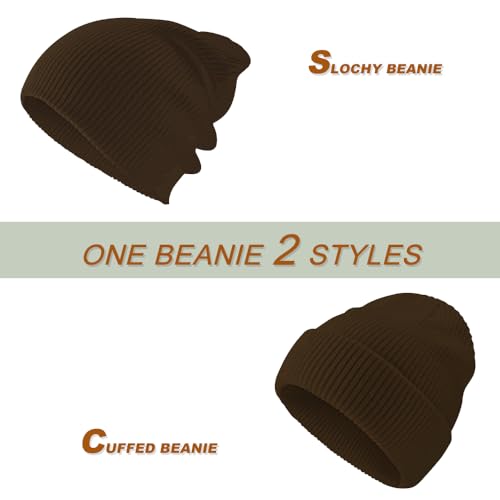Image of Rosoz Unisex Beanie Winter Knitted Skull Cuffed Soft Warm Hat for Men /Women Slouchy Ski Watch Cap