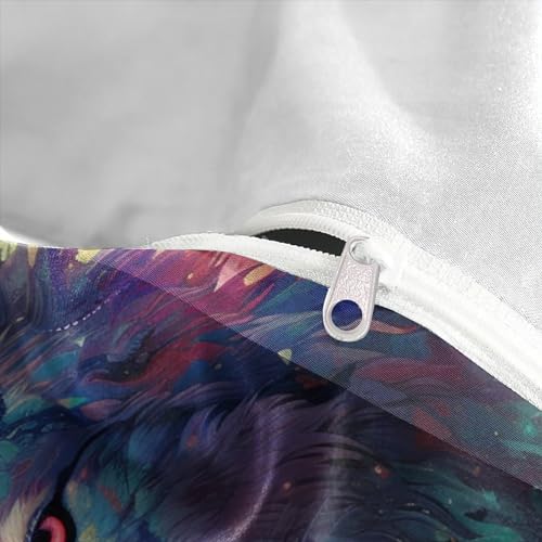 Parure loup 3D microfibre de qualité supérieure pour lit une place - 8