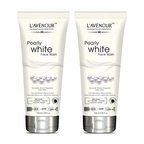 Image of L'avenour Pearly White Face Wash for Men & Women With Niacinamide, Rose Water, Reduce Wrinkles, Treat Dark Spots & Scars, Anti-Inflammatory, For Normal & Oily Skin, Paraben Free - 100ml (Pack of 2)