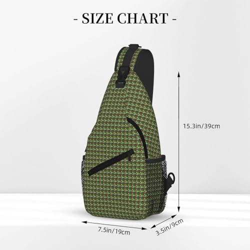 Bolsa cruzada en el pecho con estampado de ranas ligera elegante 3