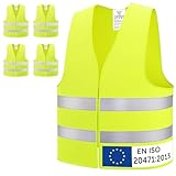 Brovamo Warnwesten Auto 5er-Europaweit gültig nach EN ISO 20471-Warnweste Auto-Warnweste...