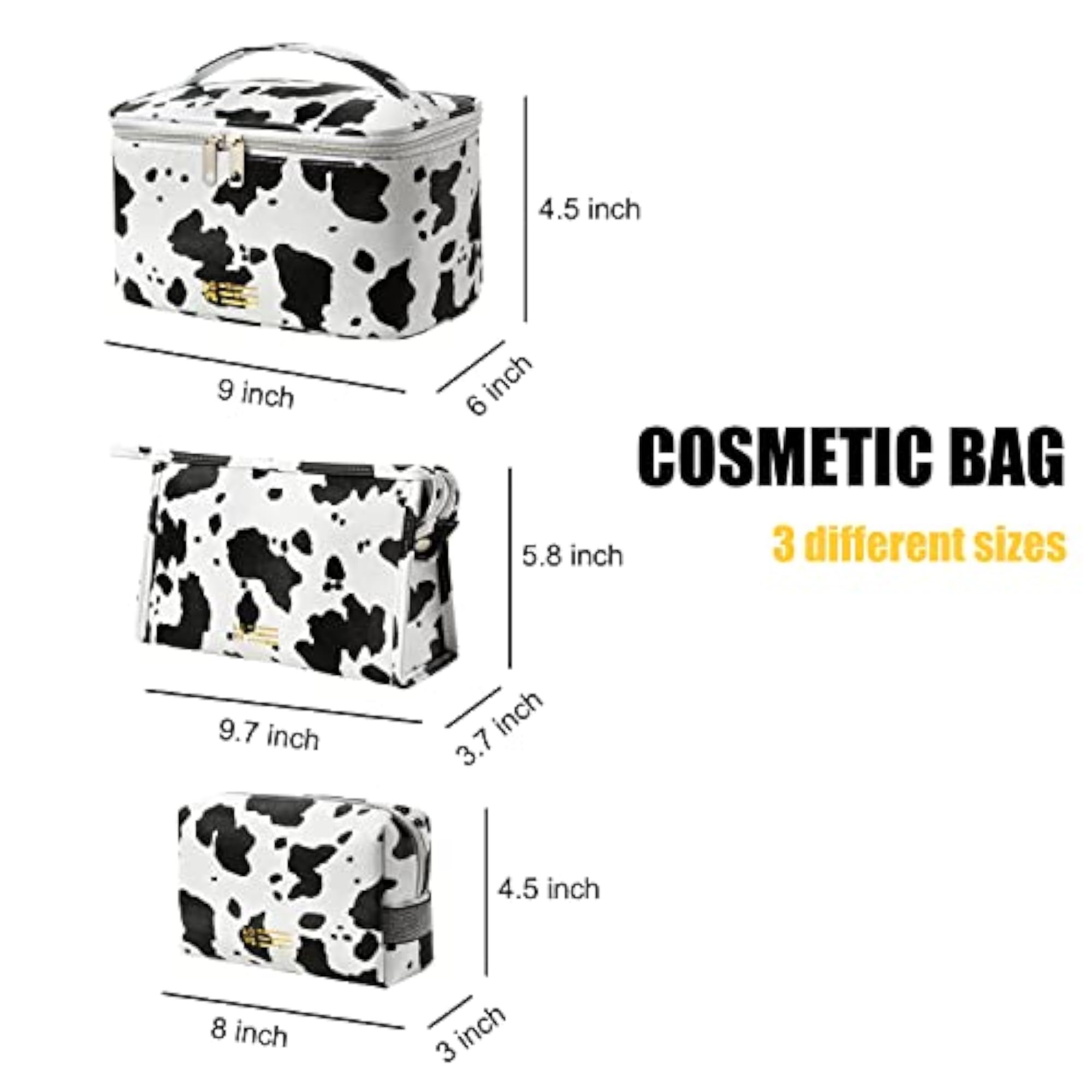 3pc PU Leather Makeup Bag Set for Travel and Beauty